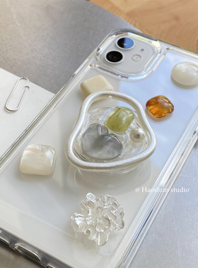 珍珠糖果适用于iPhone17Pro苹果16proMax手机壳12pro透明XSmax防摔15pro7plus太空XR女12mini支架保护套17Air