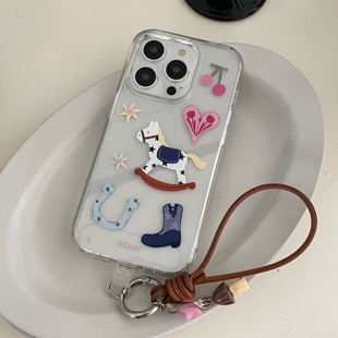 爱心小马适用于三星s24ultra手机壳全包透明三星s23+硬壳防摔壳创意三星s24/S23ULTRA保护套s25+可爱卡通