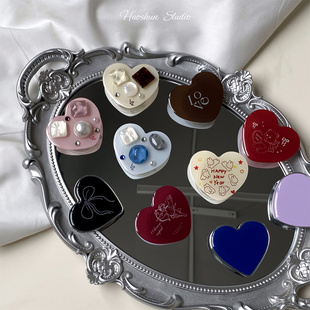 爱心支架手机气囊粘贴支架ins风可爱少女心桌面支撑创意小众设计感手机座便携360旋转拉伸支架卡通高级简约