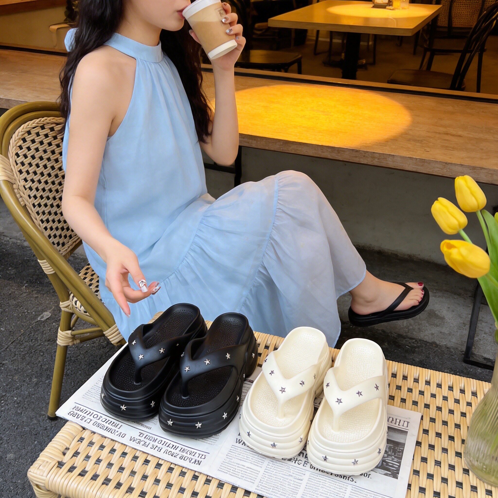 厚底人字拖女夏季外穿2026新款沙滩海边增高防滑不臭脚休闲凉拖鞋