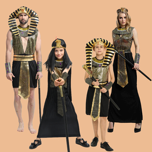 儿童cosplay服装 艳后埃及法老演出服装 万圣节埃及公主王子服装