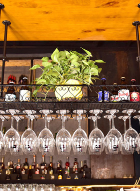 悬挂红酒杯架倒挂家用高脚杯架红酒架吧台酒杯架倒挂杯架创意杯架