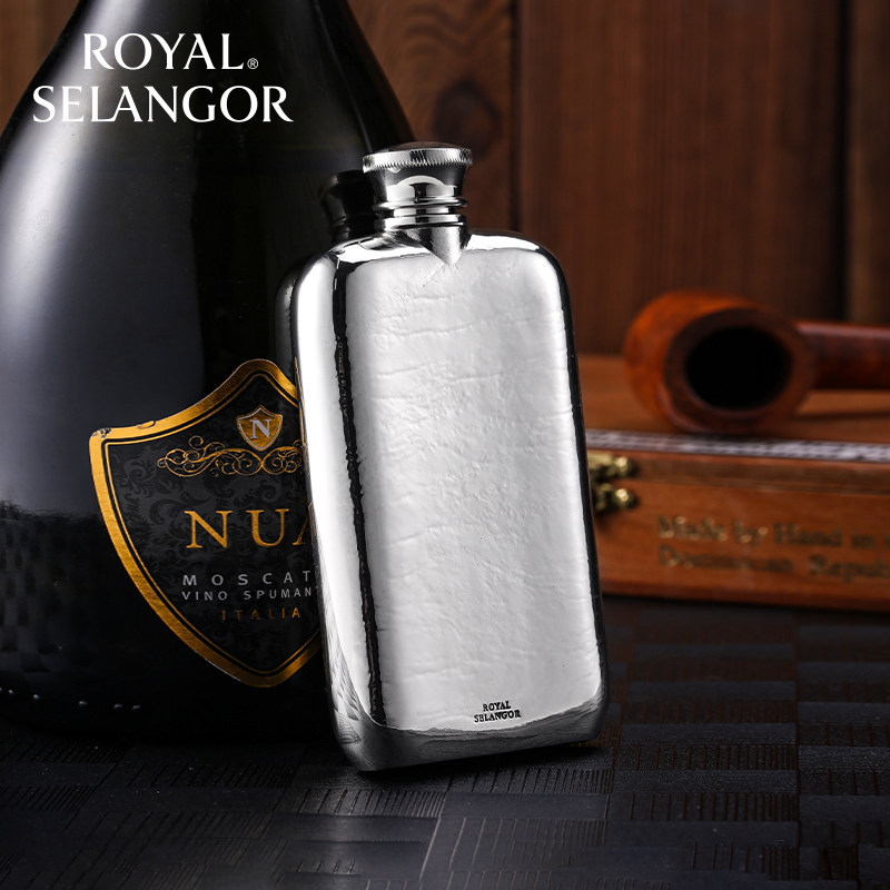 【私人订制】皇家雪兰莪随身小酒壶高级感进口手工锡制品户外便携