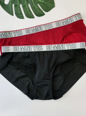 韩国YES品牌黑色红色无痕中性时尚性感光滑速干中低腰女三角内裤