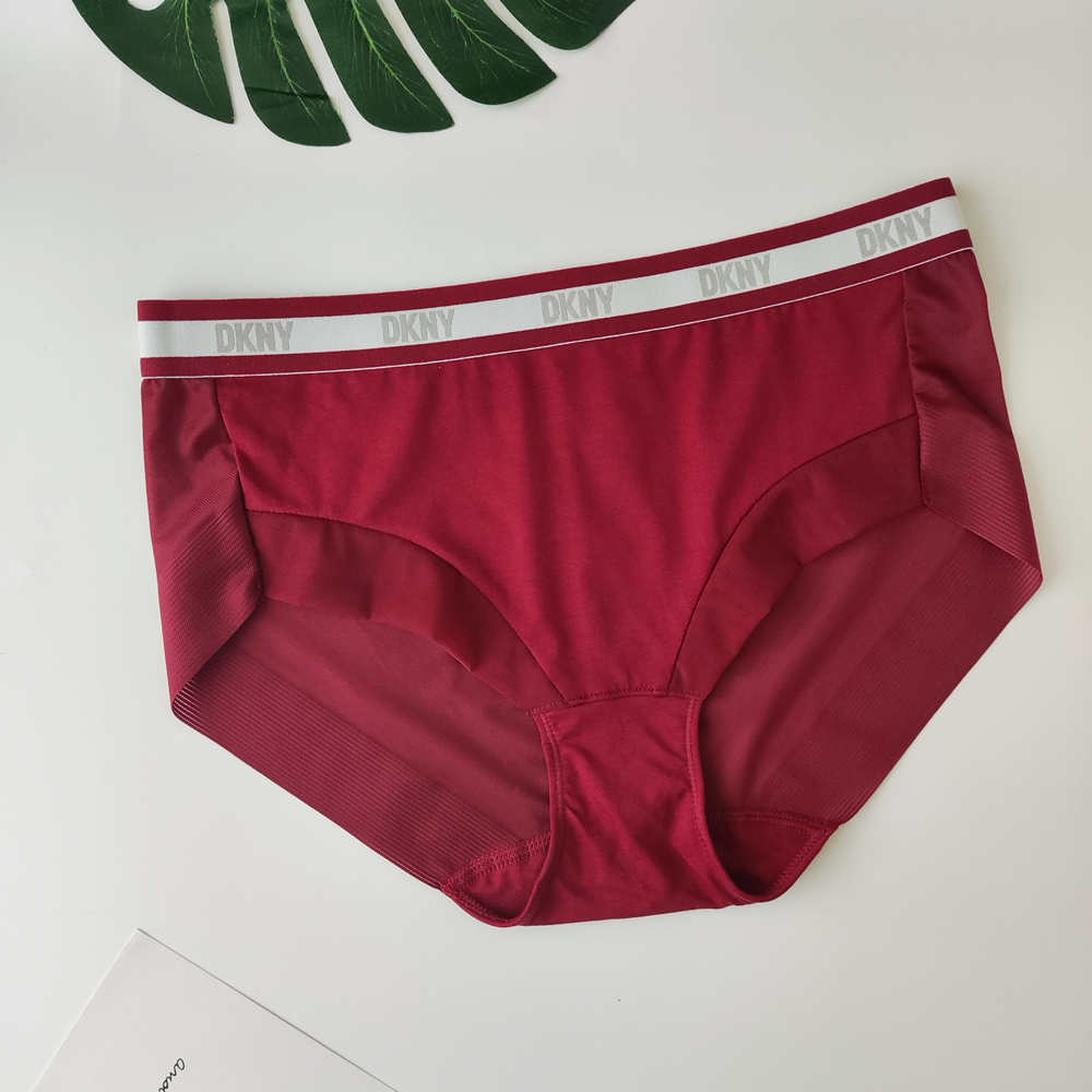 新款外贸品牌好品质暗红色白色时尚洋气无痕包臀中腰女款三角内裤