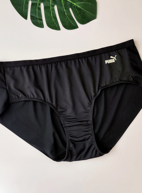 运动品牌P家黑色中腰纯色时尚性感女士三角内裤舒适好穿速干透气