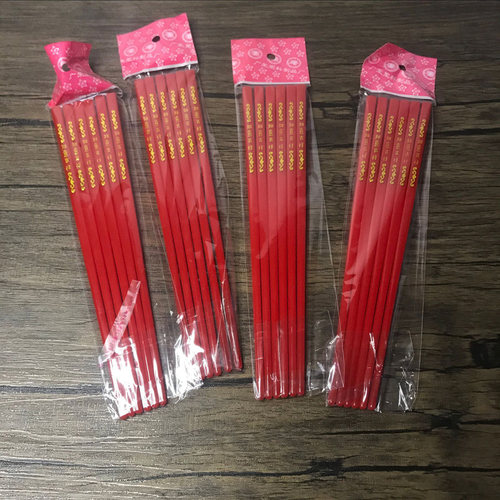 烫金方筷供奉筷子大红色长度20cm