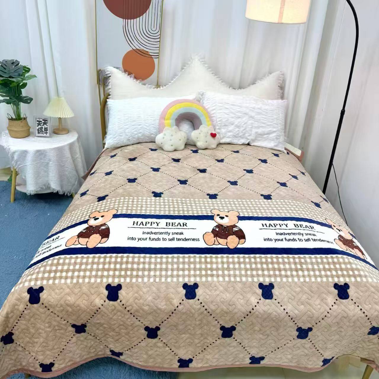 秋冬加厚牛奶绒床盖 绒毯床毯 不掉毛不掉绒 2米×2.3米 夹棉床单,床上用品,床盖,淘宝优惠券,粉丝福利购,淘宝优惠卷