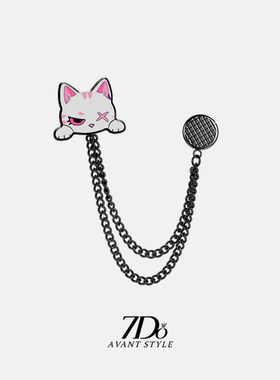 小白猫磁吸裤脚防拖地神器固定扣