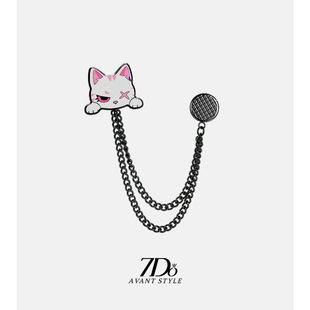 7Do超萌小白猫磁吸裤脚防拖地神器t恤衣服长短调节固定配饰扣礼物