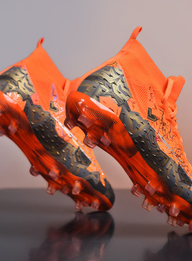 C罗刺客高帮足球鞋男tf碎钉长钉草地防滑球鞋成人学生足球训练鞋