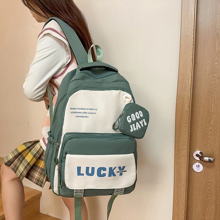 小众不撞款书包原创冷门撞色大容量大学生初中女生高颜值简约双肩