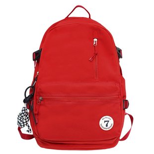 书包女生大学生简约百搭学院风高中学生电脑背包红色旅行双肩包男