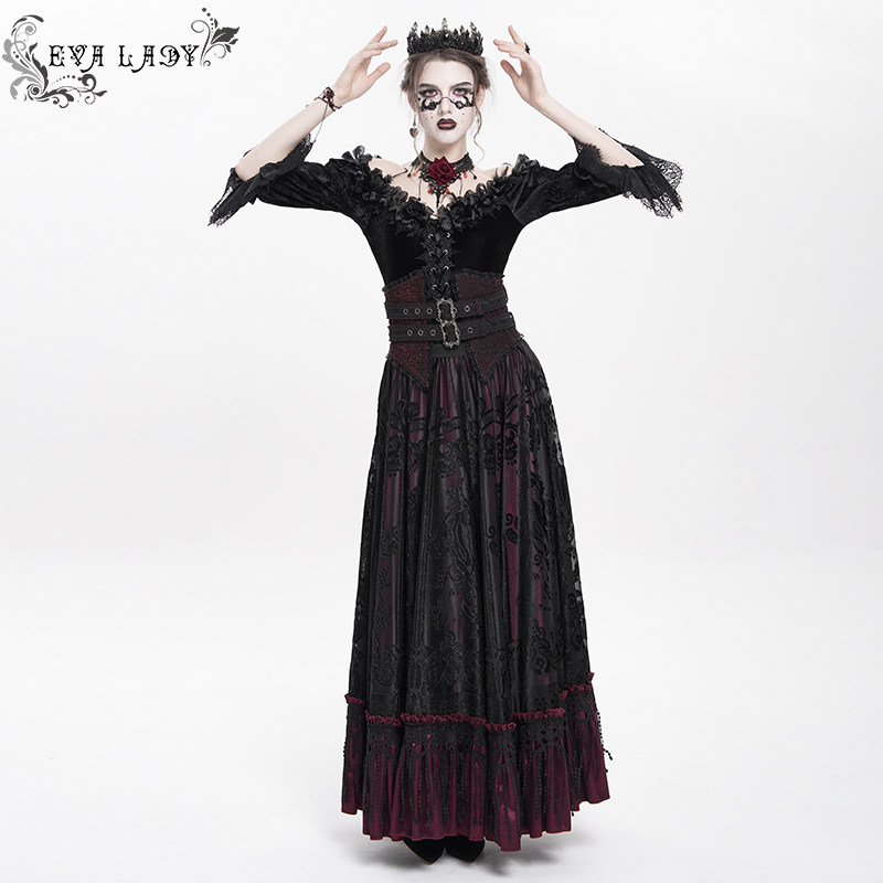 Eva Lady 恶魔时尚女装哥特红色奢华半身蓬蓬裙ESKT07002