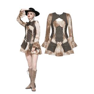 DARK IN LOVE哥特女装 复古蒸汽朋克扎染连衣裙 DW1038