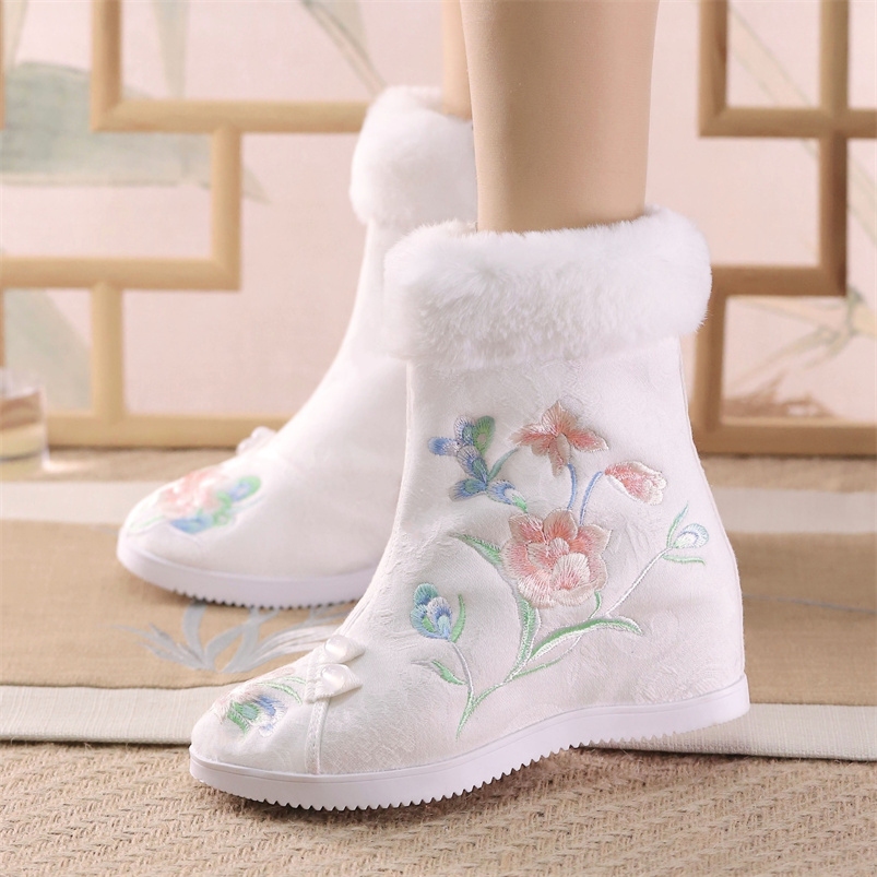 古风汉服鞋棉鞋中式内增高民族风