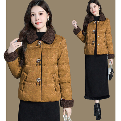 年轻妈妈冬装短款羊绒羽绒服外套