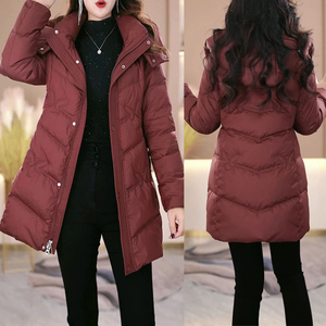 安可拉红羽绒服女中长款2024冬装新款时尚减龄显瘦连帽白鸭绒外套