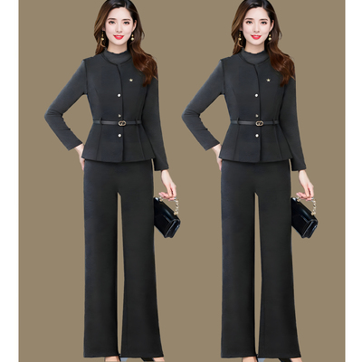 春季时尚气质套装女长裤三件一套