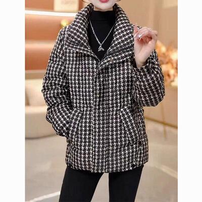 白鸭绒外套女中年短款加厚羽绒服