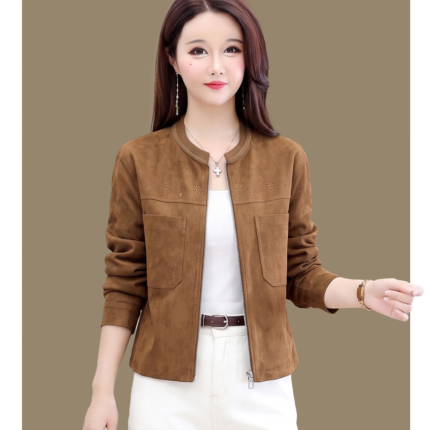 时尚短款风衣夹克女小个子外套秋