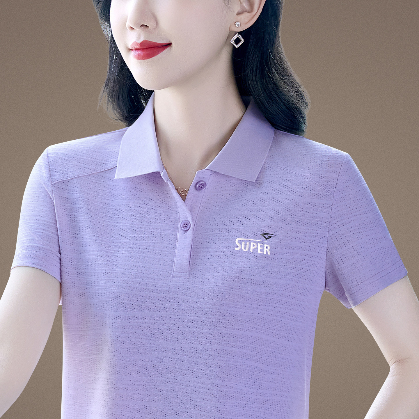 冰丝速干短袖POLO衫女2026夏季新款凉感翻领休闲运动上衣薄款T恤