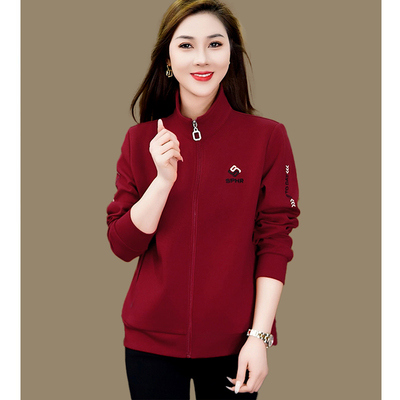 春秋中年女式运动休闲外套妈妈装