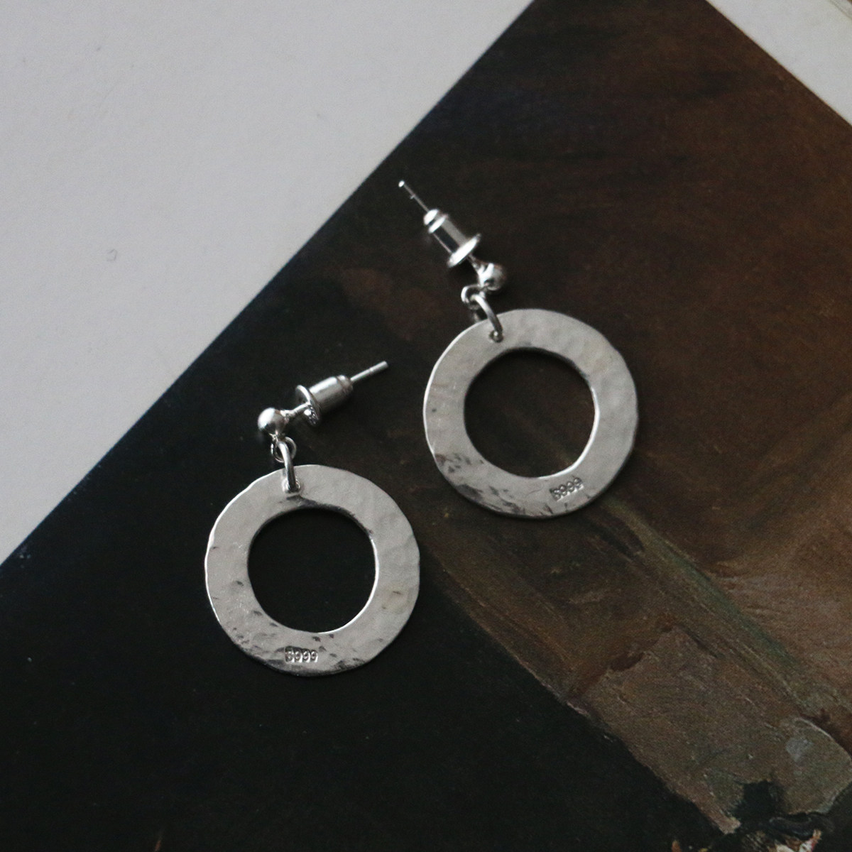 999纯银手工原创小众复古港风经典百搭气质耳环,饰品/流行首饰/时尚饰品新,耳环,淘宝优惠券,粉丝福利购,淘宝优惠卷