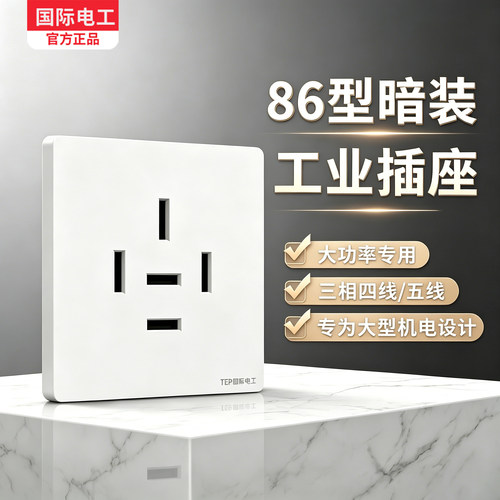 国际电工86型暗装三相插座25A