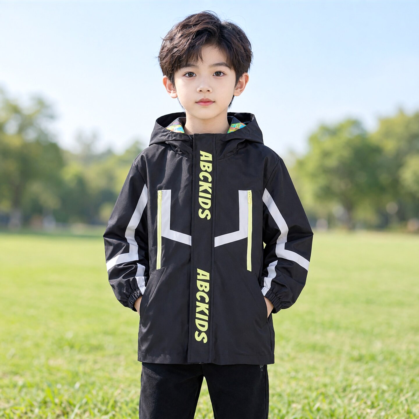abckids童装春秋男童中童商场同款时尚梭织外套防风衣 F312310113图片