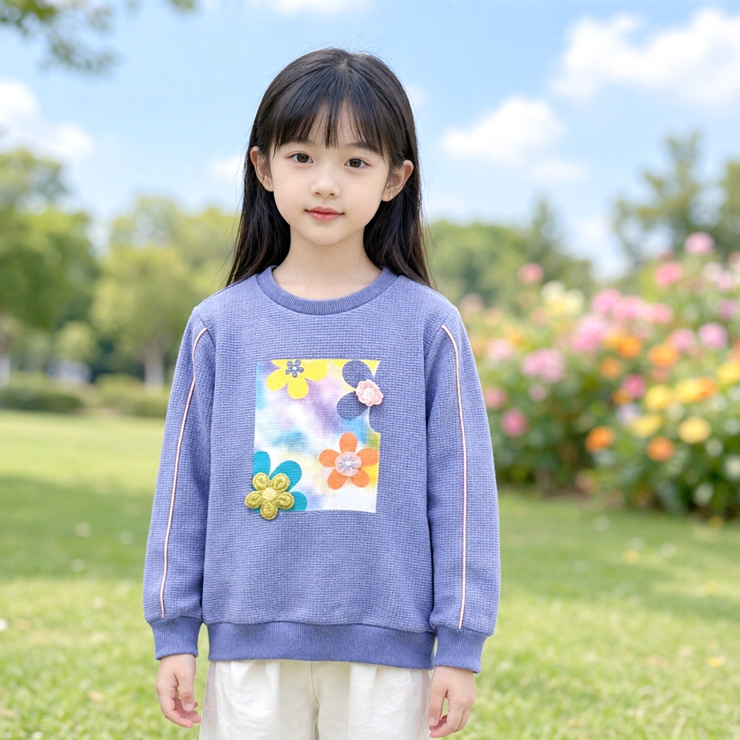 童装圆领套头卫衣abckids女童秋图片