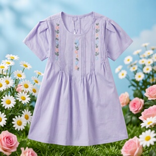 abckids正品女童纯色衬衫女大童圆领短袖T恤荷叶袖上衣F321302225