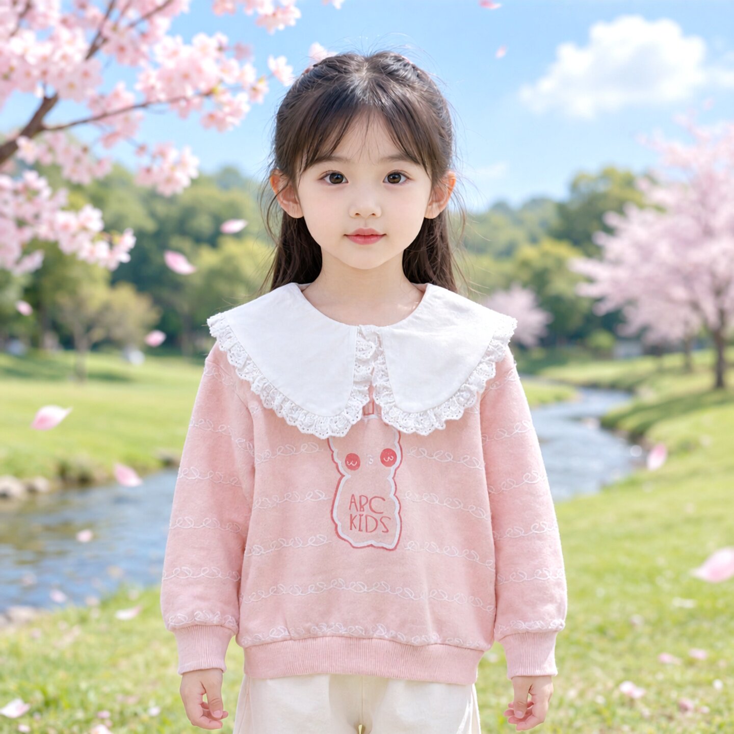 童装套头卫衣卡通娃娃领Abckids图片