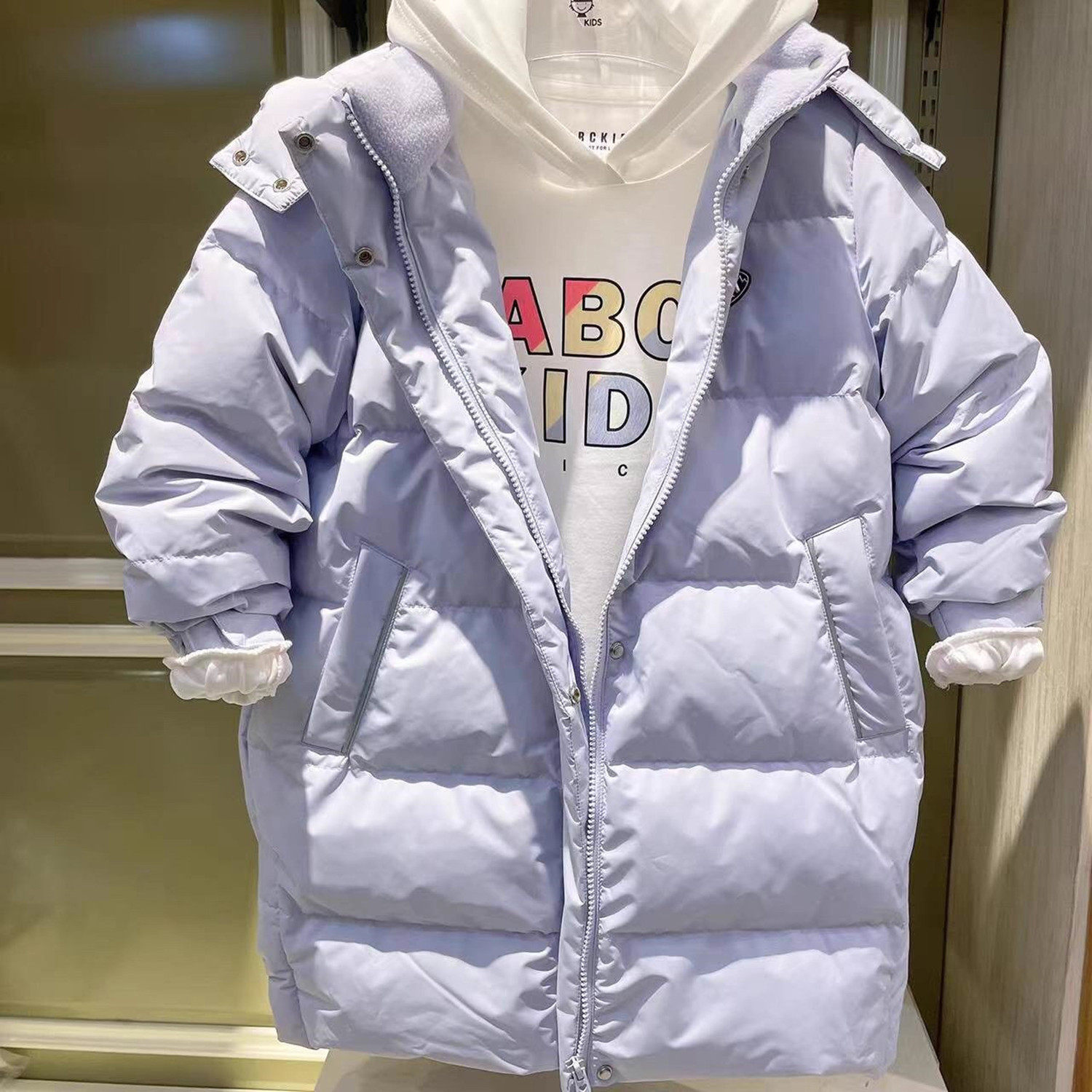 Abckids童装2025冬季新款儿童羽绒服中大童时尚保暖百搭羽绒外套
