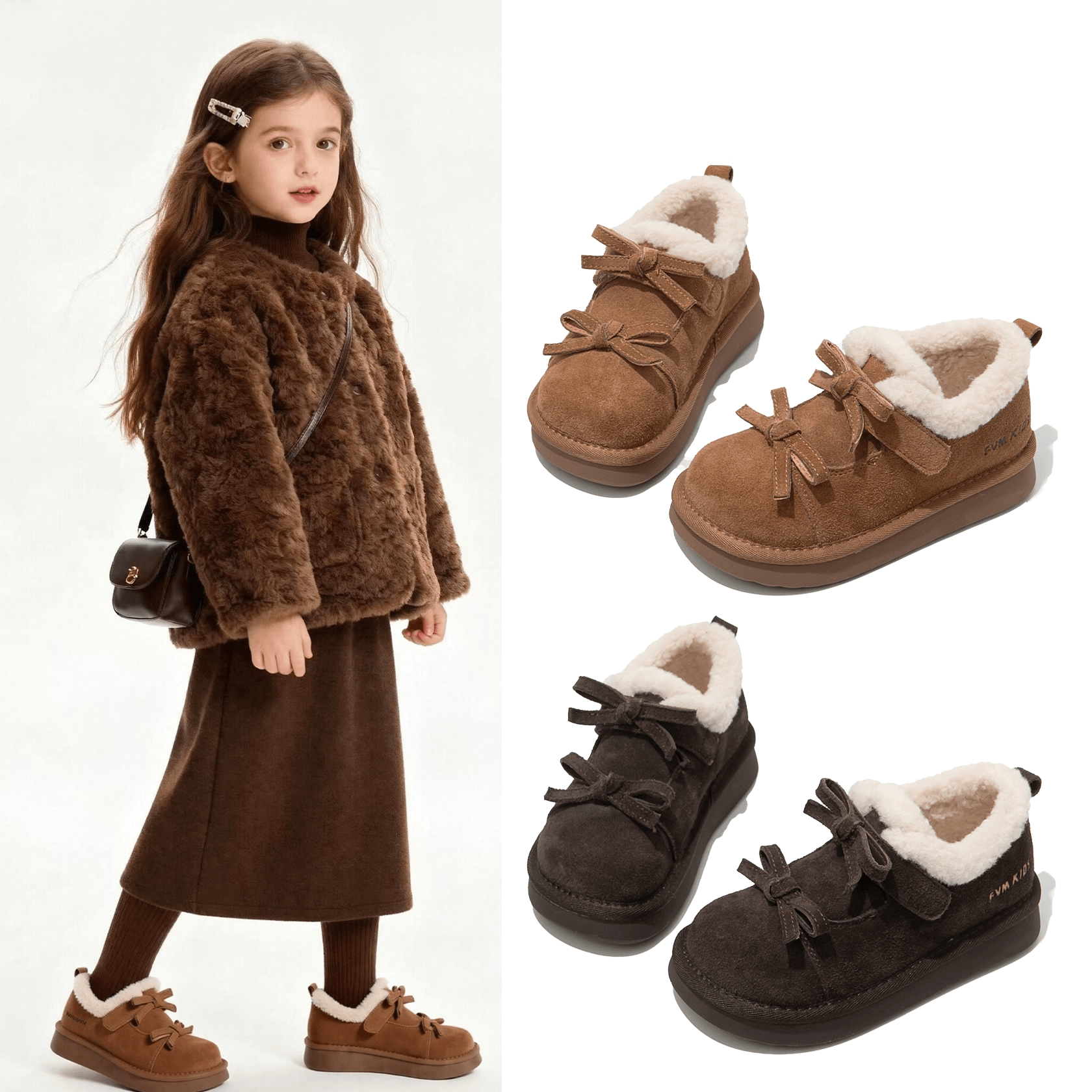 真皮女童雪地靴儿童棉鞋加绒加厚2025新款冬季雪地棉女宝宝毛毛鞋,童鞋/婴儿鞋/亲子鞋,雪地靴,淘宝优惠券,粉丝福利购,淘宝优惠卷