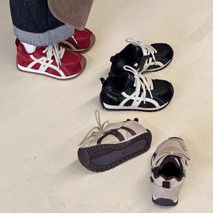 真皮儿童阿甘鞋男童鞋子2025新款秋冬加绒二棉老爹鞋女童运动鞋子