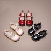 春夏女孩中大童珍珠玛丽珍软底 2025新款 真皮女童公主鞋 儿童小皮鞋