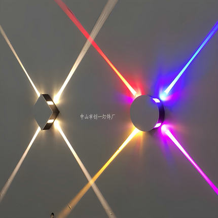 简约LED十字灯创意过道走廊吸顶灯装饰氛围七彩壁灯背景墙造型灯