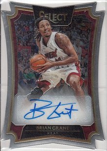 签名亲笔签字卡限99 热火队传奇 格兰特 布莱恩 NBA球星卡 Panini