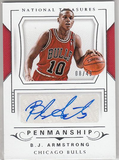 nba球星卡 panini 公牛王朝 bj 阿姆斯特朗 国宝亲笔签字卡限49