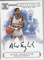 NBA球星卡 Panini 掘金队传奇 英格利什 亲笔签字卡限49小真金