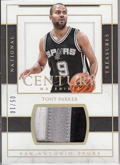 NBA球星卡 Panini托尼帕克国宝球衣patch金限10马刺队