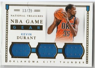 杜兰特 Panini NBA球星卡 国宝球衣卡限25 MJ卡世界 雷霆队