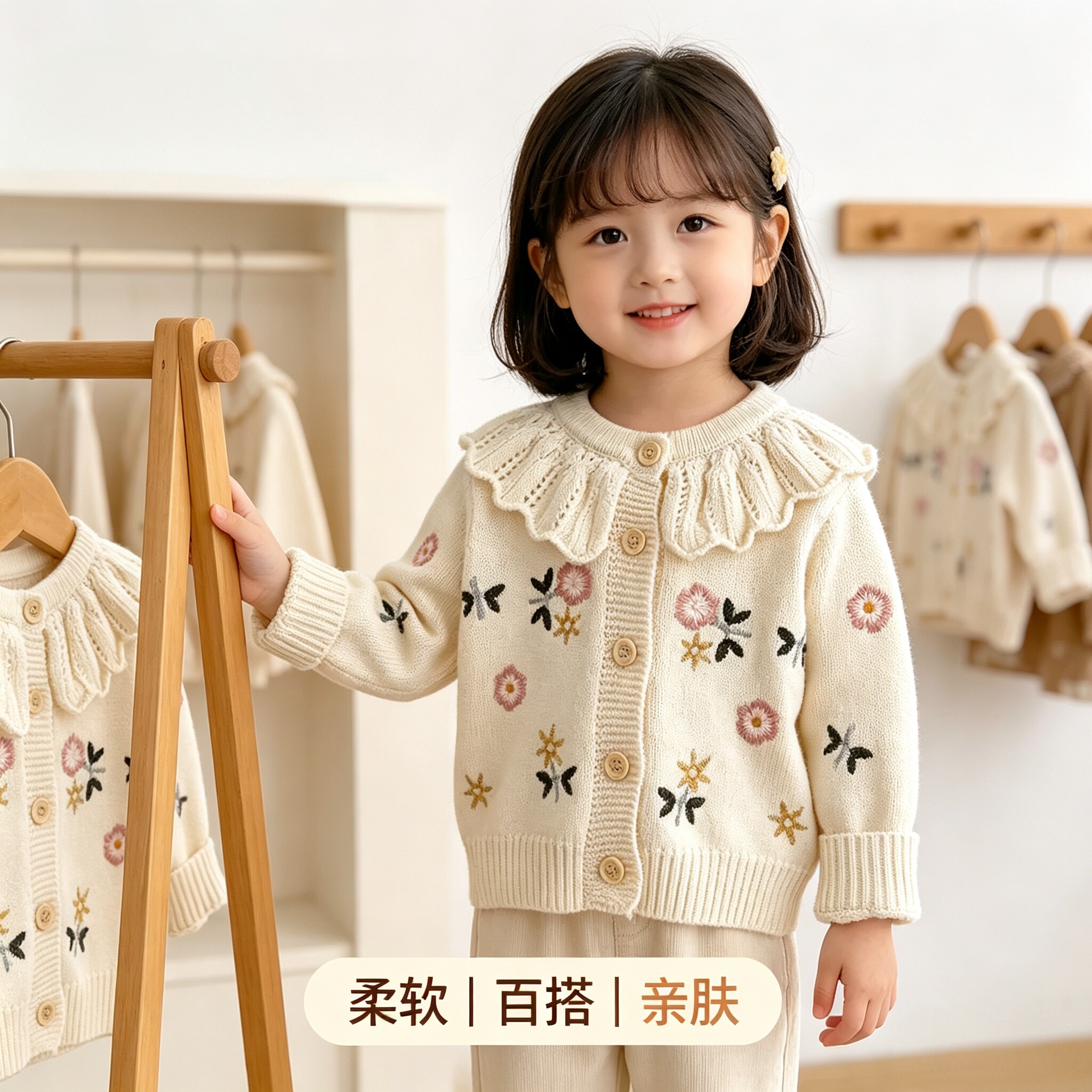 女宝宝秋装针织开衫女宝婴儿春秋毛衣/针织衫