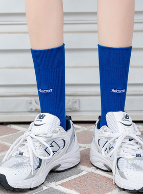 ADCACRORR男士潮牌字母中筒袜春夏季街头运动滑板防臭纯棉长筒袜