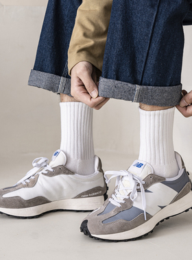 ADCACRORR男士中筒袜秋冬季纯棉白色袜子运动潮牌袜篮球长筒袜男