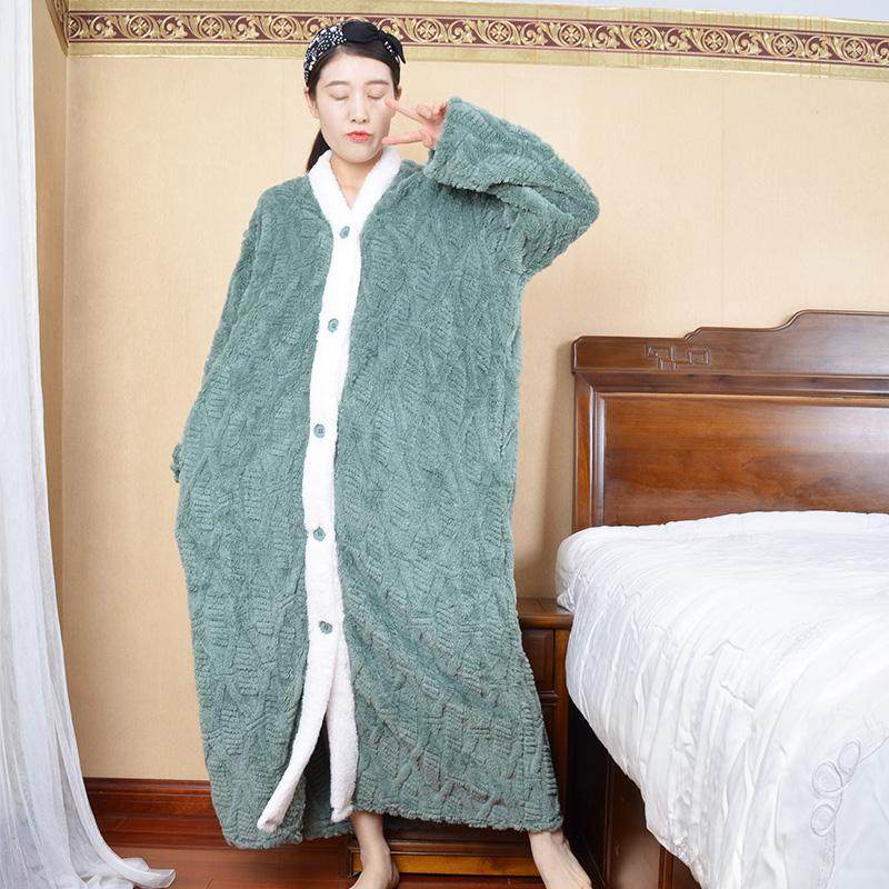 高个子加长版秋冬珊瑚绒睡袍女士到脚踝开衫浴袍加厚加绒大码睡衣,女士内衣/男士内衣/家居服,睡袍/浴袍,淘宝优惠券,粉丝福利购,淘宝优惠卷