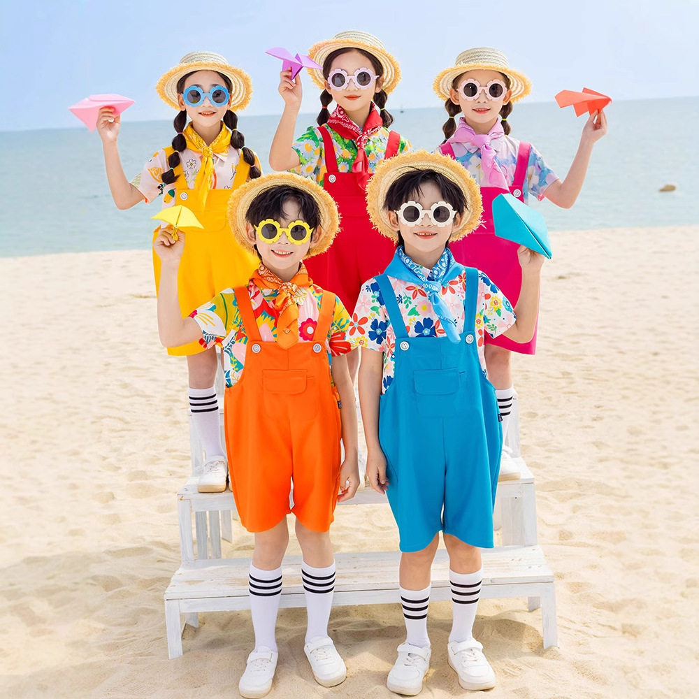 小学生六一儿童亲子装演出服班服背带裤套装幼儿园园服毕业照