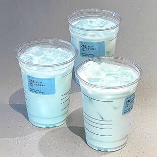 瑞某刻度线咖啡杯一次性PET奶茶杯带盖透明500ml冷饮美式拿铁定制