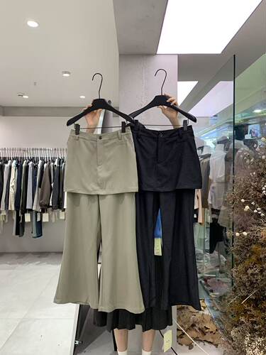 HH家01179#屁帘微喇裤 卡其   黑 MLXL2XL